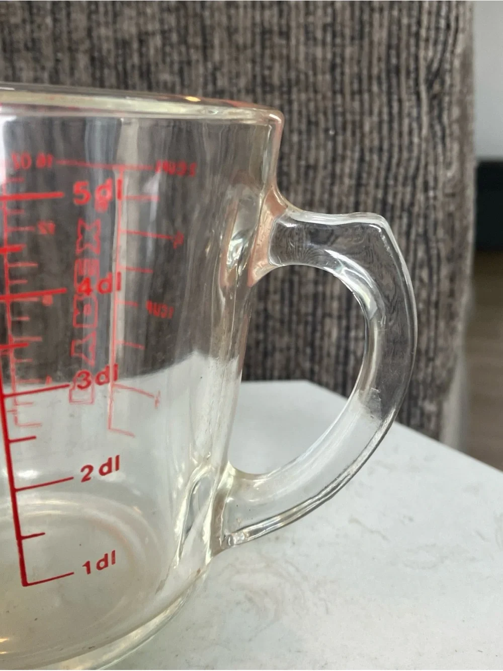 Vintage PYREX 2Cup/16 oz Clear Glass Measuring Cup Red Letter #516